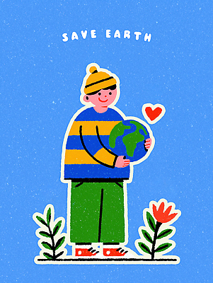 PSD 식물 캐릭터 손 꽃 행복 지구 어린이 예술 컬러 일러스트 모션 자연 사랑 소년 자연보호 희망 메시지 보호 그림 친환경 지구의날 국내일러스트 기념일 남자 감정 컨셉 사람 신체부위 환경 생태계 파일형식