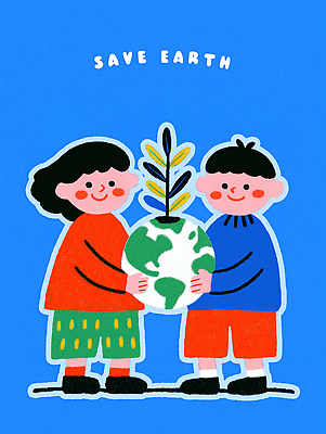 PSD 나무 손 교육 지구 어린이 컬러 일러스트 모션 자연 함께함 사랑 초록색 친구 환경 성장 보호 그림 나눔 심기 창의력 국내일러스트 식물 감정 컨셉 관계 사람 신체부위 생태계 파일형식