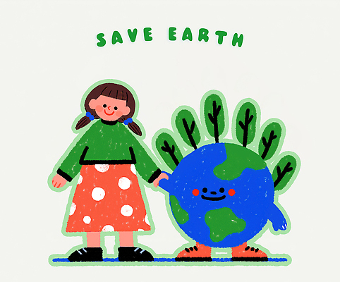PSD 나무 행복 지구 일러스트 자연 사랑 미소 소녀 초록색 친구 운동 환경 손잡기 희망 보호 그림 가치 치유 국내일러스트 식물 여자 감정 어린이 컬러 컨셉 관계 모션 표정 건강 생태계 파일형식