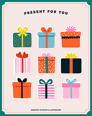 디자인 예술 상징 컬러 스티커 패턴 일러스트 포장 선물 장식 상자 컬러풀 파티 기쁨 다양 즐거움 그림 창작 국내일러스트 AI파일 감정 다수 무늬 이벤트 파일형식 벡터