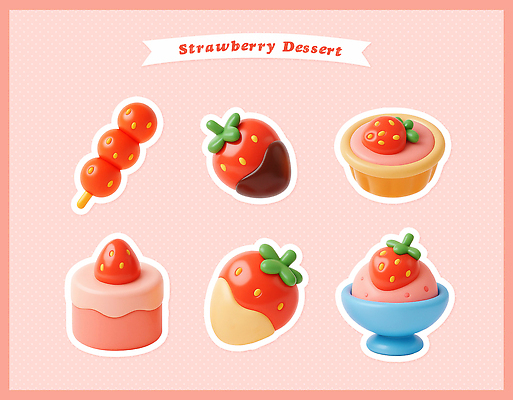 PSD 편집이미지 과일 자연 딸기 아이스크림 디저트 요리 과자 케이크 초콜릿 달콤 컵케이크 만들기 푸딩 편집3D 음식 모션 3D 맛 생태계 파일형식