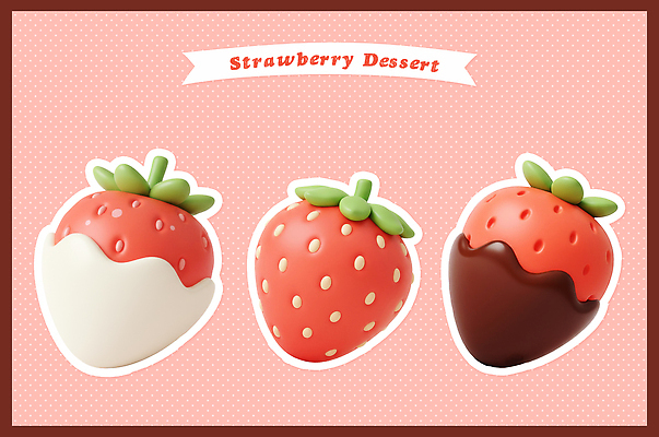 PSD 편집이미지 디자인 음식 컬러 과일 딸기 디저트 아이디어 초콜릿 달콤 맛 조화 다크초콜릿 화이트초콜릿 편집3D 컨셉 3D 파일형식