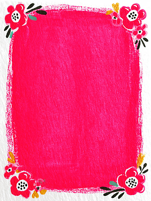 JPG 디자인 꽃 예술 분홍색 컬러 백그라운드 일러스트 수채화 미술 장식 컬러풀 모서리 그림 작품 생동감 창의성 국내일러스트 식물 문화예술 파일형식