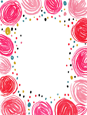 JPG 디자인 예술 컬러 백그라운드 꽃무늬 패턴 일러스트 수채화 장식 표현 배열 테두리 그림 크레파스 창의력 국내일러스트 꽃 무늬 학용품 파일형식