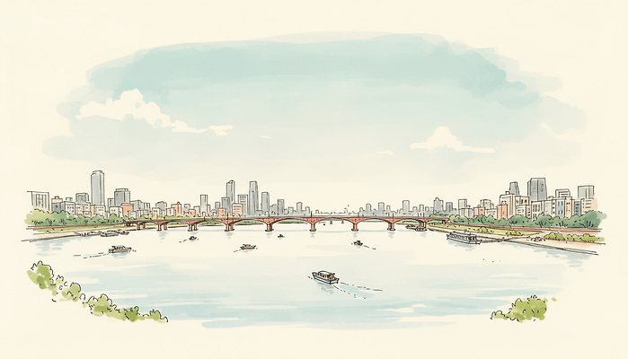 JPG 나무 여행 일러스트 자연 하늘 휴식 풍경 건물 물 강 햇빛 환경 도시 분위기 대도시 스카이라인 수평선 국내일러스트 자연요소 식물 건축물 컨셉 태양 생태계 파일형식