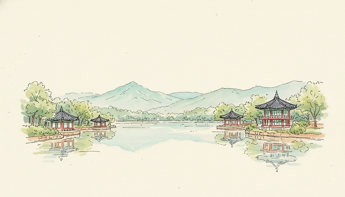JPG 전통 건축물 문화 호수 예술 여행 일러스트 자연 산 한국 풍경 평화 정원 고요 역사 연습 조화 뷰티풀 국내일러스트 건축 아시아 컨셉 생태계 파일형식