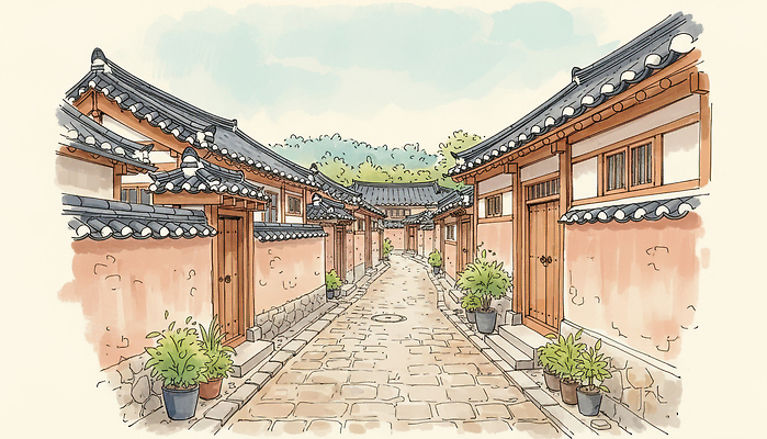 JPG 식물 한국전통 건축 문화 여유 여행 일러스트 자연 거리 한옥 거리풍경 풍경 일상 평화 마을 역사 골목길 조용 뷰티풀 국내일러스트 전통 감정 길 컨셉 고건축 한국 라이프 생태계 파일형식