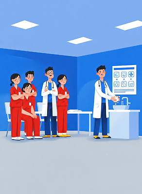 JPG 교육 일러스트 의학 청진기 협력 건강 스크린 자료 환자 간호사 의사 연습 실습 세미나 보건 국내일러스트 의료기기 의료진 파일형식