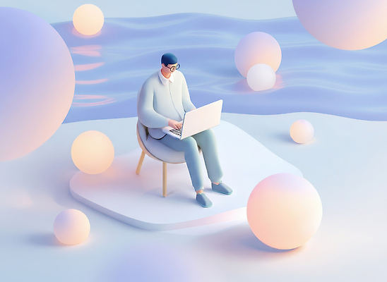 JPG 편집이미지 디자인 남자 컬러 백그라운드 의자 조명 노트북 컴퓨터 사무실 공간 작업 편안함 집중 디지털노마드 편집3D 가구 컨셉 비즈니스 정보기술 사람 전자제품 3D 감각 파일형식