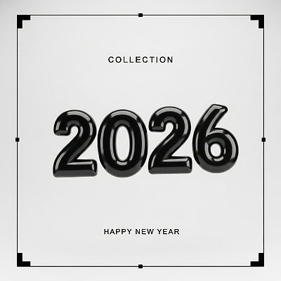 JPG 편집이미지 디자인 행복 새해 기념 일상 장식 숫자 검은색 희망 축하 메시지 즐거움 연말 2026년 편집3D 문자 감정 컬러 컨셉 라이프 3D 연도 파일형식