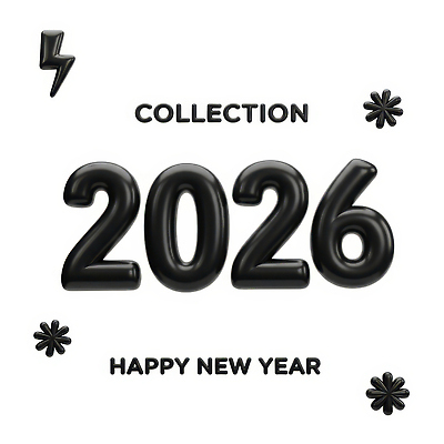 JPG 편집이미지 디자인 예술 새해 기념 장식 숫자 검은색 축하 표현 모던 2026년 편집3D 문자 컬러 컨셉 3D 연도 파일형식