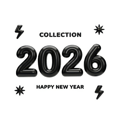 JPG 편집이미지 디자인 감정 텍스트 새해 기념 이벤트 장식 검은색 축하 특별함 2026년 편집3D 컬러 컨셉 3D 연도 파일형식