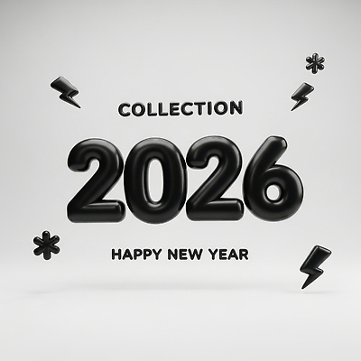 JPG 모양 편집이미지 디자인 텍스트 새해 기념 이벤트 그래픽 숫자 검은색 축하 모던 2026년 편집3D 문자 컬러 컨셉 3D 연도 파일형식