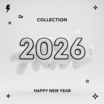 JPG 편집이미지 디자인 백그라운드 새해 기념 이벤트 그래픽 장식 숫자 흰색 축하 표현 모던 특별함 2026년 편집3D 문자 컬러 컨셉 3D 연도 파일형식