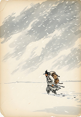 JPG 이동 겨울 일러스트 자연 바람 사람 풍경 걷기 환경 고요 산책 추위 도전 짐 흰색 고독 절기 눈보라 인내 생존 국내일러스트 자연요소 계절 감정 컬러 컨셉 모션 날씨 휴식 눈_날씨 생태계 파일형식