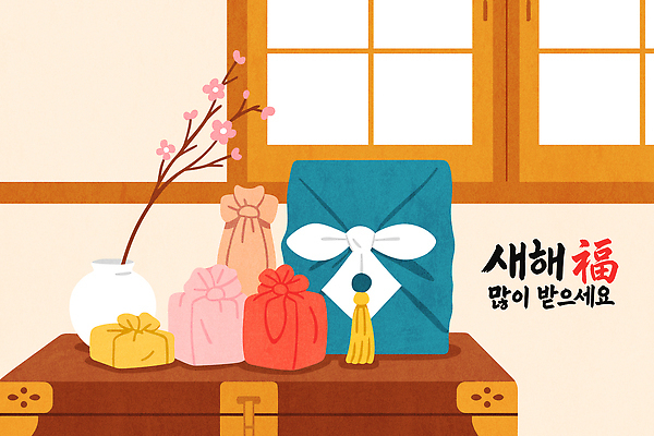 나무 전통 꽃 컬러 일러스트 포장 새해 주택 한국 실내 선물 인테리어 상자 축하 휴일 분위기 편안함 창가 소원 국내일러스트 AI파일 식물 디자인 아시아 컨셉 창문 내부 건물 감각 파일형식 벡터