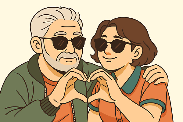 옷 딸 행복 감정 얼굴 일러스트 가족 따뜻함 사랑 미소 선글라스 하트 아빠 소중 소통 밝은색 순간 부녀 유대감 국내일러스트 AI파일 모양 안경 컨셉 관계 표정 신체부위 파일형식 벡터