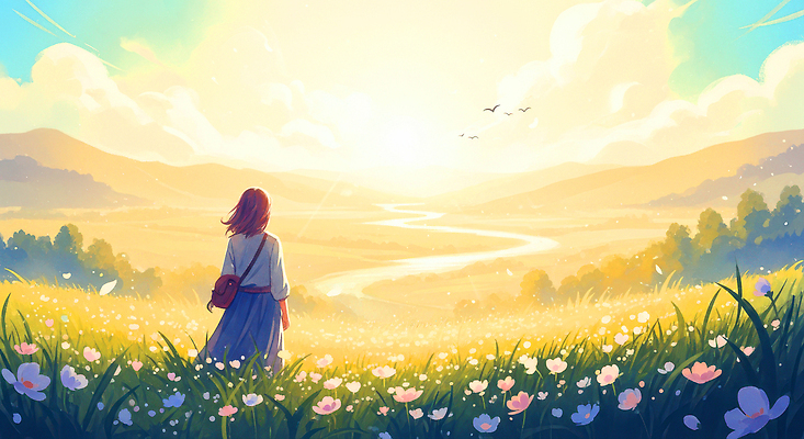 JPG 나무 꽃 행복 여행 일러스트 자연 하늘 산 풍경 소녀 일상 여름 강 햇빛 평화 감상 다양 조화 드넓은 뷰티풀 평원 국내일러스트 식물 계절 여자 감정 어린이 다수 컨셉 라이프 태양 생태계 파일형식