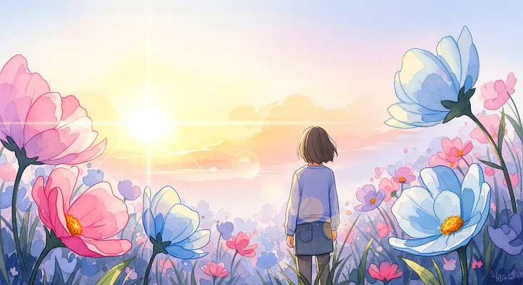 JPG 꽃 행복 감정 컬러 일러스트 자연 하늘 풍경 소녀 여름 태양 노을 정원 일몰 기쁨 자유 저녁 소원 뷰티풀 상상력 국내일러스트 자연요소 식물 계절 여자 어린이 컨셉 야간 생태계 파일형식