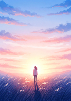 JPG 여자 감정 실루엣 일러스트 자연 하늘 바람 풍경 초원 일상 평화 노을 고요 일몰 자유 사색 뷰티풀 소멸 국내일러스트 자연요소 컨셉 생각 날씨 촬영기법 사람 라이프 생태계 파일형식