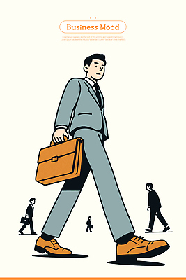 남자 길 상징 여행 이동 서류가방 일러스트 비즈니스 모션 사람 정장 여러명 걷기 환경 도시 업무 직장인 비즈니스맨 국내일러스트 AI파일 직업 옷 다수 컨셉 가방 작업 파일형식 벡터