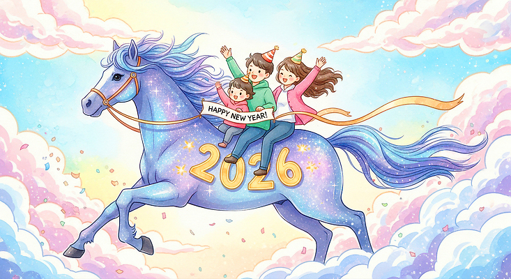 JPG 디자인 기념일 컬러 크리스마스 일러스트 가족 하늘 엄마 새해 웃음 파티 축하 말_게임 생일 승마 즐거움 2026년 국내일러스트 감정 스포츠 컨셉 관계 표정 이벤트 연도 파일형식