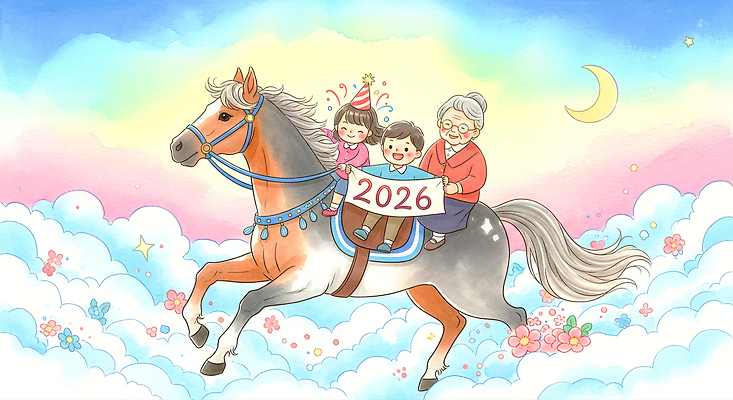 JPG 전통 명절 행복 할머니 어린이 연주 일러스트 가족 놀이 함께함 따뜻함 풍경 기쁨 축하 말_게임 즐거움 그림 색감 2026년 국내일러스트 여자 기념일 노년 감정 음악 컨셉 관계 사람 연도 파일형식