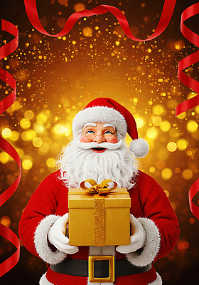 JPG 편집이미지 행복 크리스마스 겨울 선물 웃음 풍경 장식 상자 산타클로스 파티 축제 기쁨 금색 분위기 환영 이미지편집 AI컴퓨터그래픽 AI콘텐츠 계절 기념일 감정 컬러 컨셉 표정 이벤트 파일형식