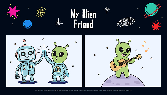 행복 별 예술 음악 컬러 일러스트 상상 타악기 대화 친구 우주 우정 행성 외계인 기타 로봇 그림 소통 창의력 일러캐릭터 AI파일 자연요소 캐릭터 감정 악기 컨셉 관계 현악기 문화예술 말하기 미확인물체 파일형식 벡터