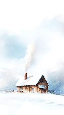 JPG 나무 행복 설경 겨울 일러스트 가족 자연 주택 따뜻함 굴뚝 풍경 평화 고요 연기 편안함 조용 국내일러스트 AI일러스트 AI콘텐츠 식물 계절 감정 컨셉 관계 건물 감각 생태계 파일형식