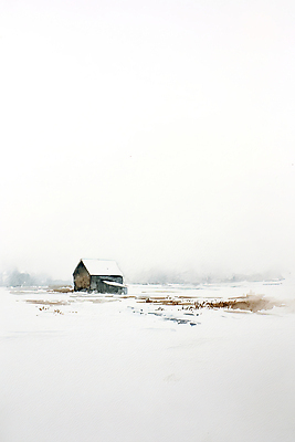 JPG 예술 겨울 일러스트 자연 하늘 수채화 풍경 초원 농가 고요 농촌 차가움 조용 목조 흐림 웅장함 국내일러스트 AI일러스트 AI콘텐츠 계절 날씨 농장 시골 생태계 파일형식