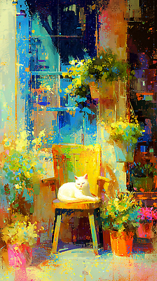 JPG 식물 꽃 컬러 의자 일러스트 자연 휴식 풍경 생활 파란색 반려동물 햇빛 평화 정원 고양이 공간 카페 흰색 편안함 정원가꾸기 뷰티풀 차분 국내일러스트 동물 가구 컨셉 포유류 태양 상점 감각 생태계 원예 파일형식