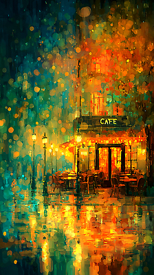 JPG 예술 가로등 의자 일러스트 조명 거리 풍경 반사 카페 도시 분위기 편안함 장면 카페테리아 색채 국내일러스트 공공시설 가구 컨셉 상점 감각 파일형식