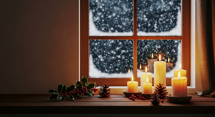 JPG 편집이미지 크리스마스 겨울 촛불 창문 자연 따뜻함 장식 빛 고요 소나무 분위기 편안함 송이버섯 편집실사 나무 계절 기념일 컨셉 초 버섯 감각 CG 생태계 파일형식