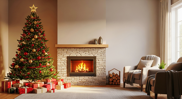 JPG 편집이미지 크리스마스 겨울 거실 가족 따뜻함 선물 장식 빛 소파 크리스마스트리 기쁨 휴일 편안함 즐거움 벽난로 편집실사 계절 기념일 감정 의자 관계 감각 CG 파일형식