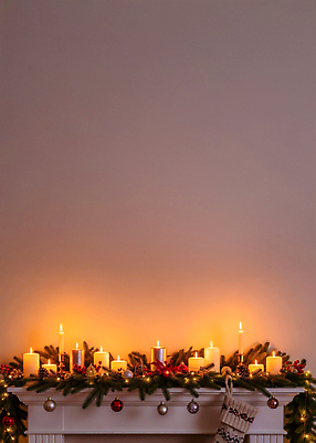 JPG 편집이미지 크리스마스장식 크리스마스 겨울 촛불 가족 장식 축제 휴일 편안함 벽난로 오너먼트 편집실사 계절 기념일 초 관계 감각 CG 파일형식