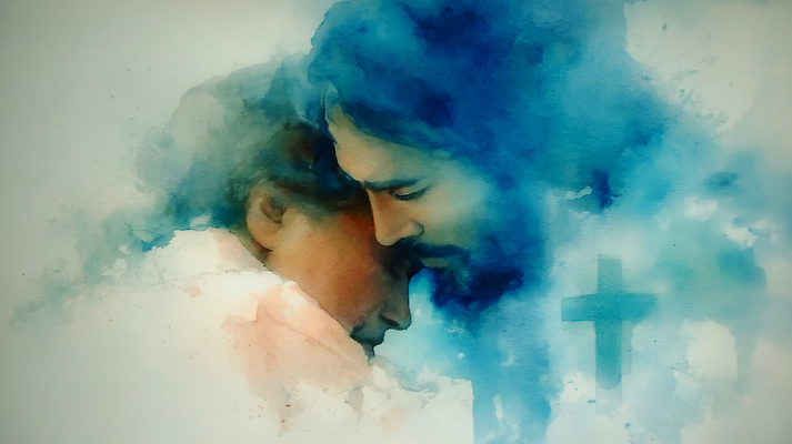 JPG 감정 기독교 종교 일러스트 수채화 사랑 평화 믿음 고요 고통 천주교 기도 예수 영혼 신도 그림 번짐 감동 위로 국내일러스트 컨셉 신_종교 파일형식 효과