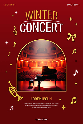 템플릿 포스터 예술 악기 음악 겨울 조명 콘서트 공연 무대 분위기 피아노 클래식 군중 공연장 트럼펫 음악회 이미지템플릿 AI파일 계절 컨셉 문화예술 사람 이벤트 건반악기 극장 금관악기 파일형식 벡터