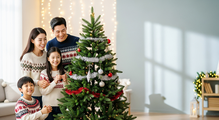 JPG 편집이미지 기념일 행복 어린이 크리스마스 겨울 가족 모션 함께함 따뜻함 웃음 장식 인테리어 크리스마스트리 기쁨 분위기 편집실사 디자인 계절 감정 컨셉 관계 표정 사람 이벤트 CG 파일형식