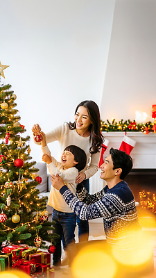 JPG 편집이미지 기념일 행복 어린이 크리스마스 겨울 가족 사랑 웃음 장식 인테리어 부모 크리스마스트리 축제 즐거움 편집실사 디자인 계절 감정 관계 표정 사람 이벤트 CG 파일형식