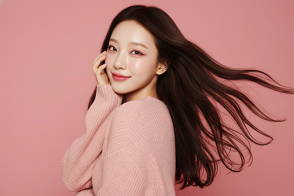 JPG 편집이미지 헤어스타일 여자 패션 분홍색 포즈 백그라운드 표정 미소 사람 빛 머리카락 매력적 우아함 스웨터 뷰티풀 프로필 의료성형뷰티 인플루언서 편집실사 AI인물포토 AI콘텐츠 컬러 컨셉 상의 머리 CG 파일형식 유명인 AI포토