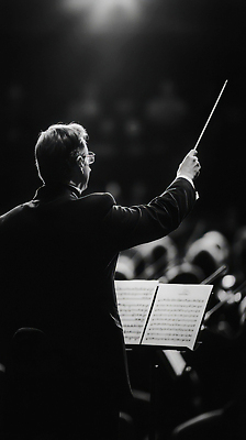 JPG 편집이미지 음악 연주 조명 손짓 공연 무대 클래식 군중 악보 지휘봉 지휘자 음악회 오케스트라 아티스트 편집실사 직업 컨셉 모션 문화예술 사람 이벤트 음악가 악단 CG 파일형식