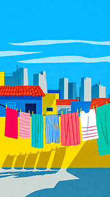 JPG 컬러 패턴 일러스트 거리 주택 풍경 야외 건물 일상 라이프 여름 파란색 햇빛 노란색 활발 도시 빨래 그늘 옥상 모던 솜씨 루프탑 국내일러스트 AI일러스트 AI콘텐츠 건축물 계절 컨셉 가사 무늬 생활 태양 파티 파일형식