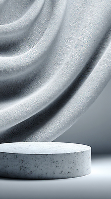 JPG 편집이미지 디자인 예술 백그라운드 조명 인테리어 공간 회색 기둥 원형 감각 주름 질감 대리석 포디움 세련 이미지편집 AI컴퓨터그래픽 AI콘텐츠 도형 건축 컬러 재료 무대 파일형식