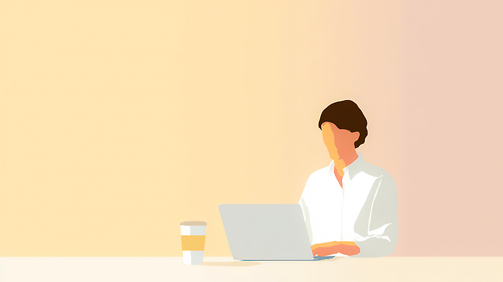 JPG 디자인 커피 일러스트 기술 사람 일상 노트북 컴퓨터 사무실 환경 디지털 작업 편안함 커피잔 집중 국내일러스트 AI일러스트 AI콘텐츠 음료 컨셉 비즈니스 잔 라이프 전자제품 감각 파일형식