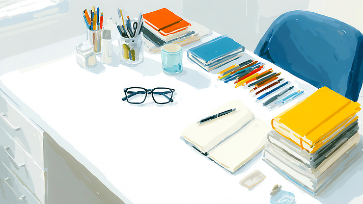 JPG 디자인 안경 커피 컬러 일러스트 문구용품 실험 학습 사무실 필기구 깨끗함 공책 기록 책상 모던 문서 정리 창작 국내일러스트 AI일러스트 AI콘텐츠 잡화 교육 음료 가구 컨셉 비즈니스 오브젝트 파일형식