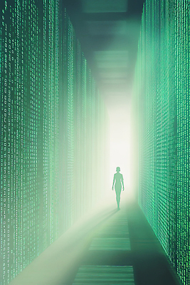 JPG 편집이미지 실루엣 미래 기술 빛 디지털 자료 탐험 복도 코드 신호 전자 장면 데이터베이스 상상력 홀로라이프 AI_인공지능 이미지편집 라이프스타일 컨셉 촬영기법 파일형식