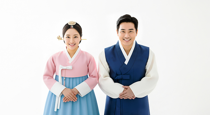 JPG 편집이미지 한국문화 전통 옷 여자 남자 결혼식 한옥 미소 우아함 전통의상 한복 뷰티풀 편집실사 동양문화 한국전통 결혼 컨셉 고건축 한국 표정 사람 CG 파일형식