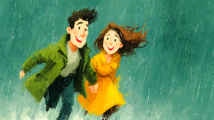 JPG 커플 행복 감정 일러스트 우산 날씨 사랑 풍경 운동 소풍 걷기 손잡기 소리 비 장면 드라마 소프트 국내일러스트 자연요소 관계 모션 건강 야외활동 파일형식