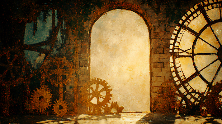 JPG 모양 창 예술 벽 시계 일러스트 조명 풍경 장식 빛 기계 방 장비 빈티지 작업실 신비 복고 기어 철제 국내일러스트 무기 컨셉 파일형식
